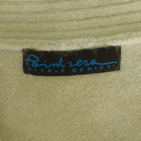 Y2K angora nylon blend fitted Medium V neck sweater top light apple green - Picture 12 of 15